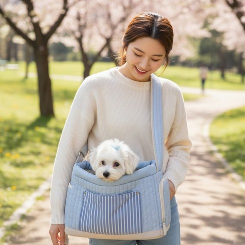 카이로스 반려동물 파스텔 이동가방 + 이너쿠션 세트, 1개, 스카이