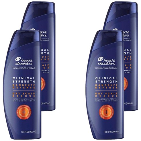 헤드앤숄더 클리니컬 스트렝스 댄드러프 디펜스 드라이 스칼프 레스큐 샴푸, 4개, 400ml