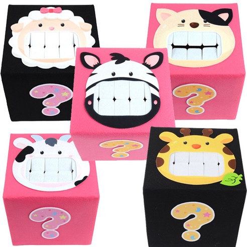 인쇄펠트 궁금이 상자 DIY(20cm) 20분 완성, 고양이, 1개, 동물