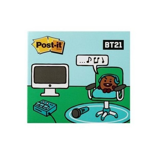 포스트잇 강한점착용 커버노트 BT21, SHOOKY, 1개
