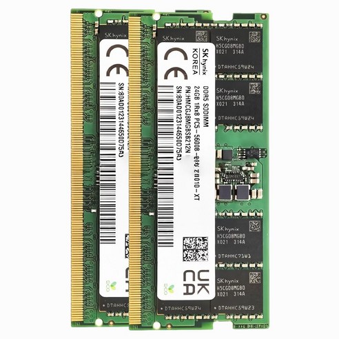 SK하이닉스 DDR5 노트북 메모리 24GB 5600MHz, 2개, HMCG72AEBSA103N
