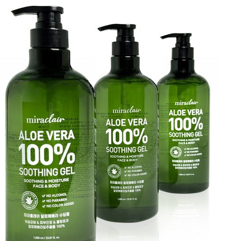 미라클레어 대용량 알로에베라 순도100% 무알콜 수딩젤 수분가득 이미지 3