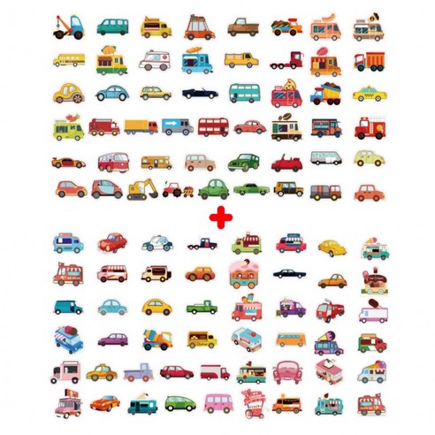100매 자동차 시리즈 리무버블 방수 스티커, 1세트, 혼합(S21131) 100PCS