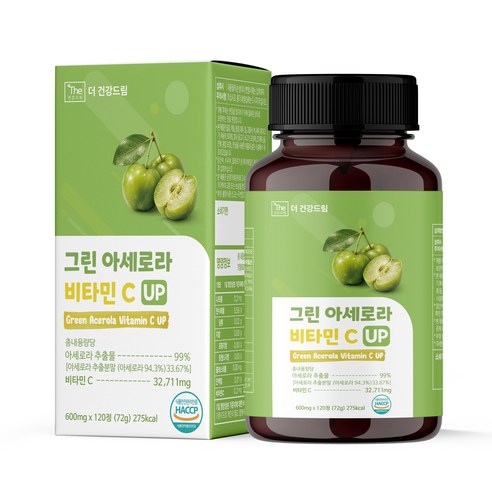 더건강드림 그린 아세로라 비타민C, 1개, 120정