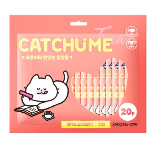 캣츄미 고양이의 맛있는 입맞춤 참치 20p 짜먹는고양이간식, 캣츄미 참치, 12g, 20개