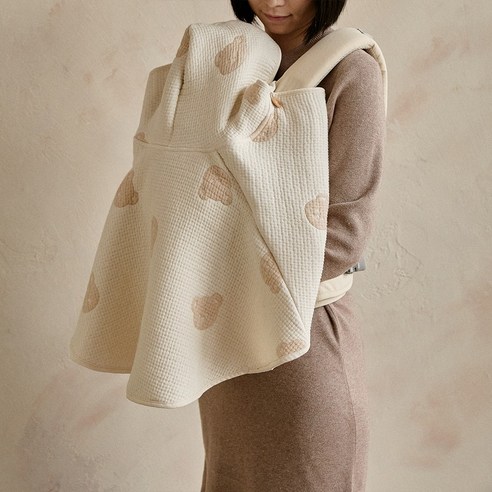 돗투돗 돗꼼 양면 쟈가드 사계절 망토블랭킷 0~36개월 FREE SIZE, 아이보리