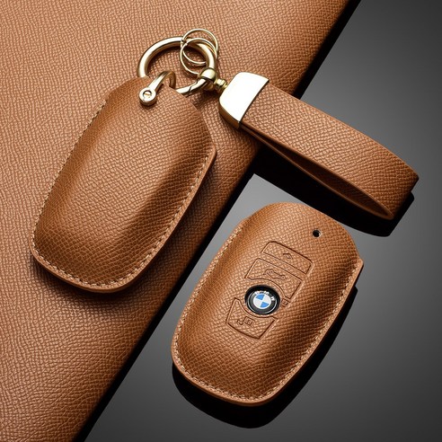 BMW 호환 가죽 키케이스 자동차 키링 키홀더, BMW-A타입, 브라운