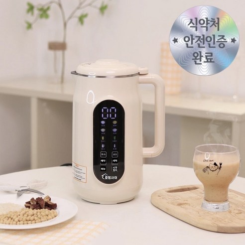 호밍사이 프리미엄 원터치 자동세척 가열 두유제조기 국내인증 홈쇼핑 죽제조기 이유식제조기 보온 저소음 가정용 믹서 메이커 건강식, 터치스크린 836K