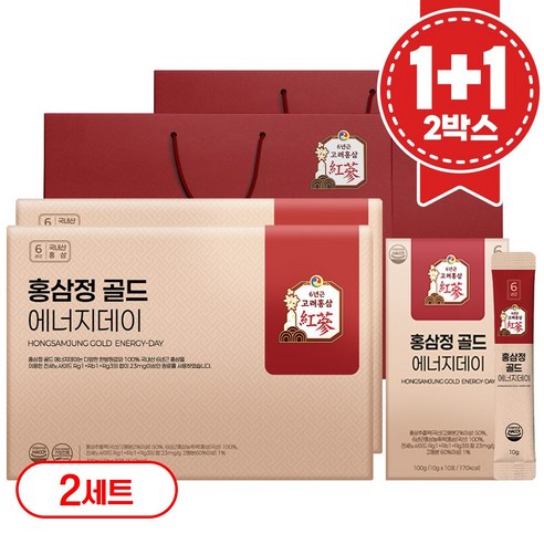 1+1 Red Ginseng Extract Gold 6 Geun Red Ginseng Stick Syopingbaek Seonmul Set Neojide , 2 Pack , 300 ml (1+1 홍삼정 골드 6년근 프리미엄 홍삼스틱 쇼핑백 선물세트 에너지데이, 2개, 300ml)