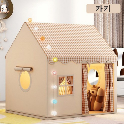 Nexre 놀이용 대형 실내 텐트 장난감 하우스 접이식 플레이텐트 튼튼한 철제 프레임, 1개, 카키