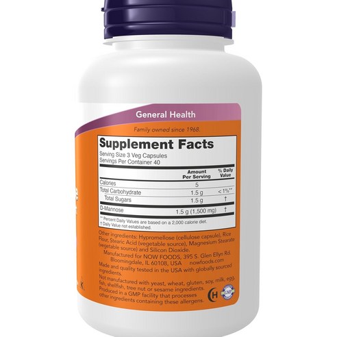 나우푸드 D-마노스 500mg 베지 캡슐 120정, 1개 실사용 후기 | 효과 있을까? - 상품 이미지 2