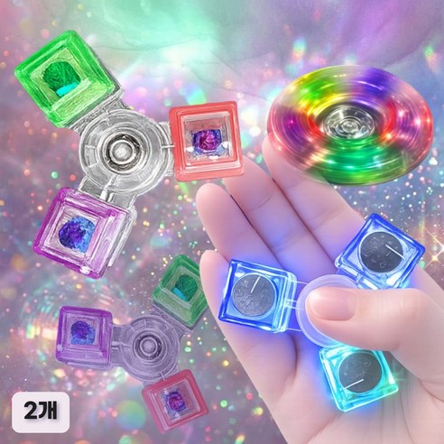 슈렌다 LED 키캡 키링 스피너 딸깍이 키보드 피젯토이 3구, 2개, 랜덤