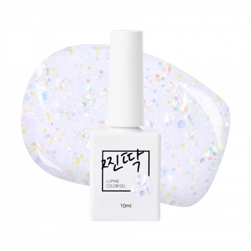 찐딱 프리미엄 네일아트 젤컬러 젤네일, 1개, 10ml, JJ101G (화이트 솜사탕글리터)