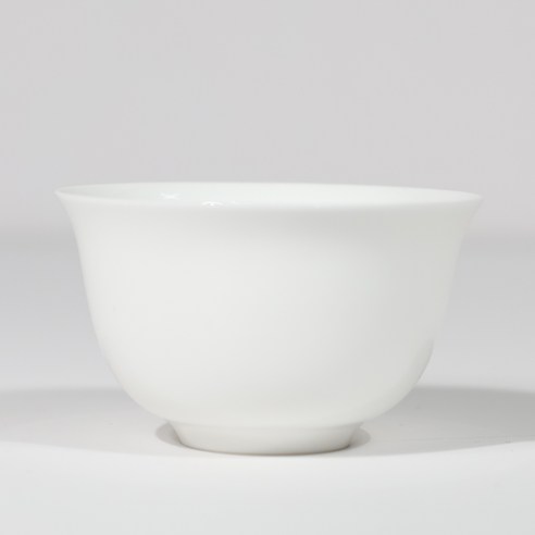 조주 공부차 골자백자 찻잔 무굽잔 30ml 경쾌한 전통 찻잔, 1개, 단일