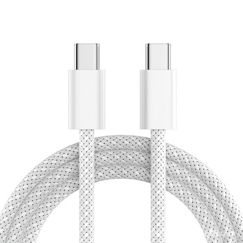 디노로웰 PD 60W C타입 to C타입 초고속 충전케이블, 1개, 화이트, 1m