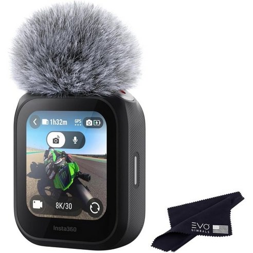 Insta360 내장 마이크가 있는 GPS 프리뷰 리모컨 라이브 이미지 미리보기 오디오 녹음 및 실시간 데이터를 위한 Ace Pro 2 X5와 호환되는 올인원 리모컨, Insta360 내장 마이크가 있는 GPS 프리뷰 리모