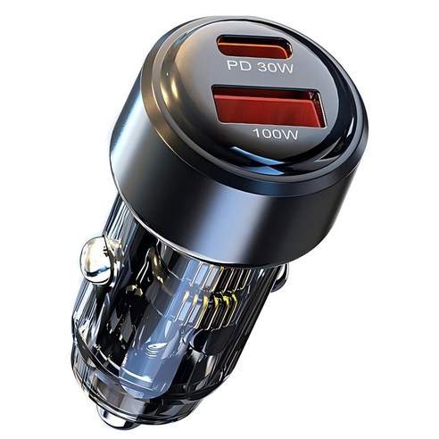SUNRIVER 130W 차량용 초고속 충전기 100W 2in1 QC 충전기 PD30W, 블랙, M58