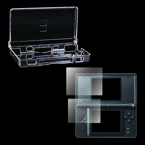 NINTENDO DS Lite 투명 보호 크리스탈케이스 보호필름, 1세트, 2종