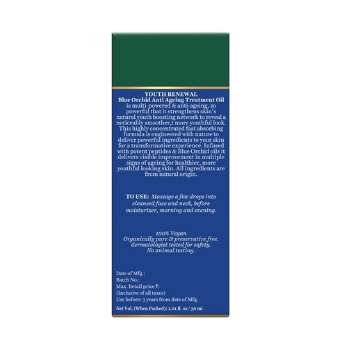 Biotique Advanced Organics Youth Renewal Blue Orchid Anti Ageing Treatment Oil 30ml 이미지 2