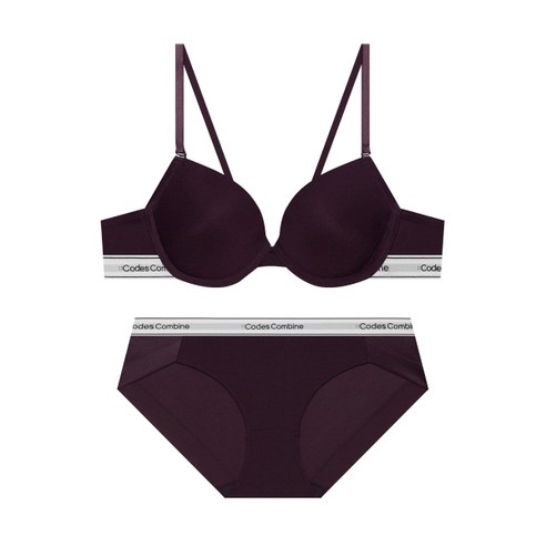 코데즈컴바인 이너웨어 CODES COMBINE INNERWEAR 더블 라인 베이직 브라팬티세트_딥퍼플 CEWRP191PU ...