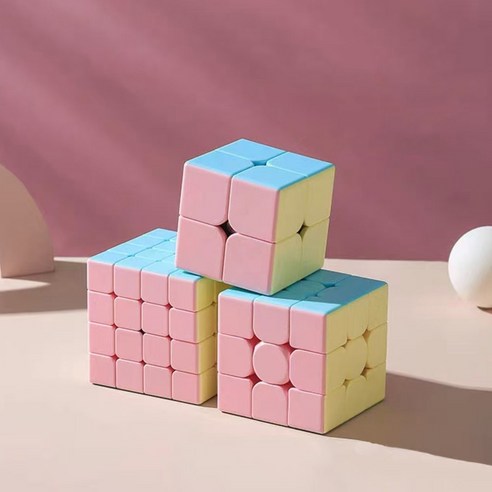 BIKASU 2x2 3x3 4x4 3종 세트 혼합색상 퍼즐 큐브, 1세트, 큐브2x2+3x3+4x4