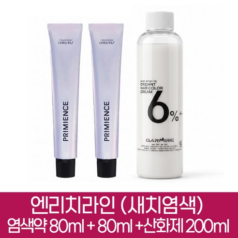 시세이도 프리미언스 엔리치 염색약 NB8 2개분 ( 1제 160g + 2제 6% 산화제 200ml ), 2개