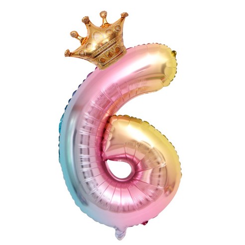 웜네스트 대형 숫자 풍선, 1개, 6 (81cm)