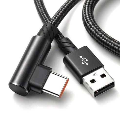 프로젝트 A USB 타입 C L자형 PD 100W 초고속 충전케이블, 1개, 블랙, 1m