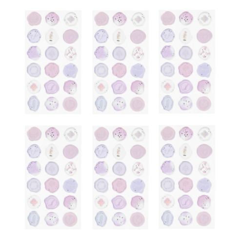 마이팝박스 실링 왁스 청첩장 봉투 스티커 6매 108p, 라벤더