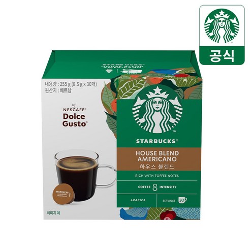 스타벅스 하우스 블렌드 대용량 30P by 돌체구스토 캡슐커피