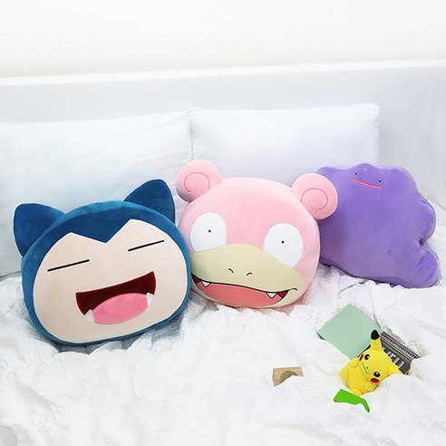 포켓몬 스마일낮잠쿠션 잠만보 메타몽 야돈 3종옵션 핸드워머 캐릭터쿠션 사무실쿠션 학생용 미니베개