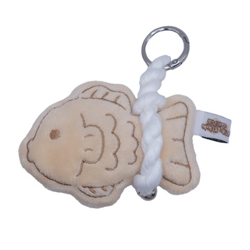 쫀붕 붕어빵 액막이 가방고리 키링, 1개, 아이보리, 8cm