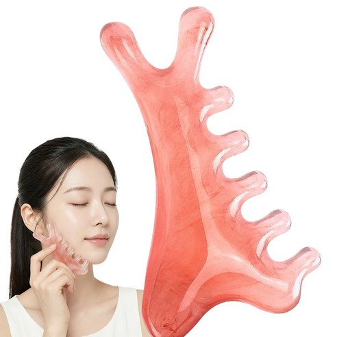 179osn 바디 두피 얼굴 괄사 마사지기, 핑크, 1개