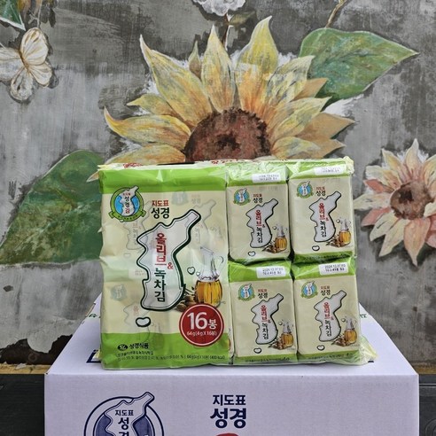 성경 올리브&녹차김 4g x 16봉, 4g, 16개