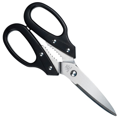 일본 다용도 양손가위 20cm 일제 톱니 방산가위 방산시장, 1개, 블랙