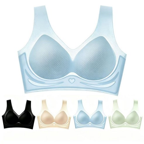 아이스브라 하트 4PCS 심리스 쿨 노와이어 브래지어