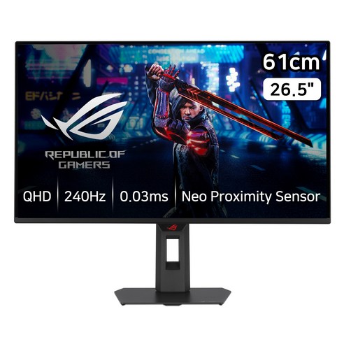 에이수스 QHD ROG STRIX QD-OLED 240Hz 0.03ms 400cd DCI-P3 99% 멀티스탠드 게이밍 모니터, 67.31cm, XG27AQDMES