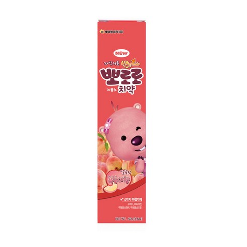 뽀로로 저불소 어린이 치약 50g 복숭아향 1개 유아치약