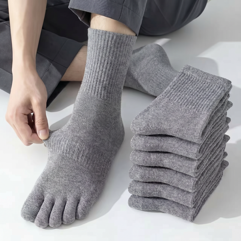 [순면100%]남성용 무봉제 중목 기능성 발가락 양말 6켤레