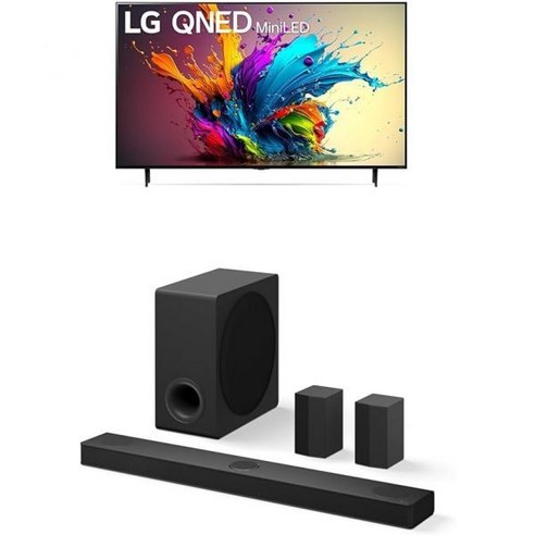 알렉사가 내장된 LG 65인치 클래스 QNED90T 시리즈 미니 LED 스마트 TV 4K 프로세서 평면 화면(65QNED90)TUA 2024) 5.1.3 ch. 무선 돌비, 65 inches, Upgraded TV Audio