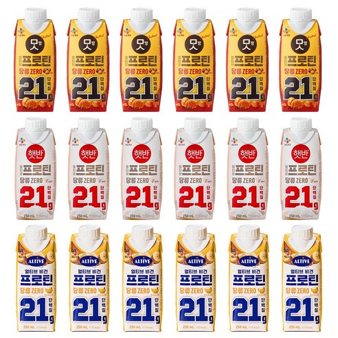 얼티브 프로틴 당류제로 단백질21g 맛밤 6p 햇반6p 바나나 6p