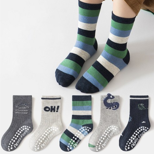 투해피 아동용 미끄럼방지양말 5컬레- A02 OH