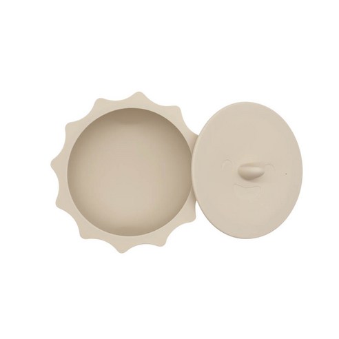 이유식 유아식판 흡착볼 BPA Free 100% 안전 실리콘 공룡/햇님, 1개, 햇님 베이지 흡착볼