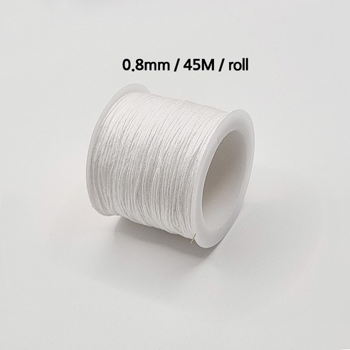 [비즈엔케이] 0.8mm 나일론 매듭실 45M (롤) 판매단위 팔찌 만들기 재료, 1개, 화이트