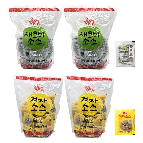 태산 1회용 겨자 (3g X 200개) + 식초 (5g X 200개) 냉면 배달, 2세트, 1.6kg