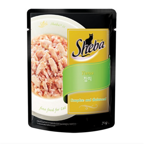 쉬바 1세 이상 고양이 주식 파우치, 참치, 70g, 2개
