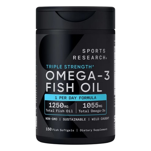 [정품 미국 배송] 스포츠리서치 트리플 스트렝스 오메가-3 피쉬오일 1250mg 150정 Sports Research Omega-3 Fish Oil
