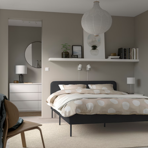 IKEA SLATTUM 슬라툼 비슬레 다크그레이 퀸 침대프레임 제품 사진