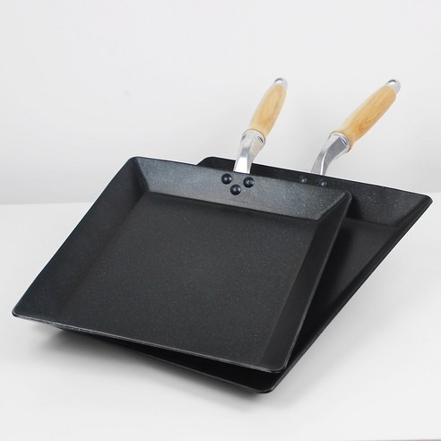 허니잼 국산 주방 대형 사각 후라이팬 업소용 계란말이팬 볶음 프라이팬, 1개, 33cm