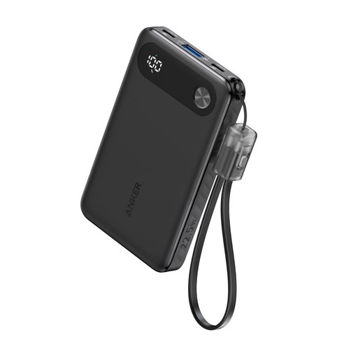 앤커 파워뱅크 10000mAh 22.5W 보조배터리 (C타입 케이블 일체형), 블랙, A1257